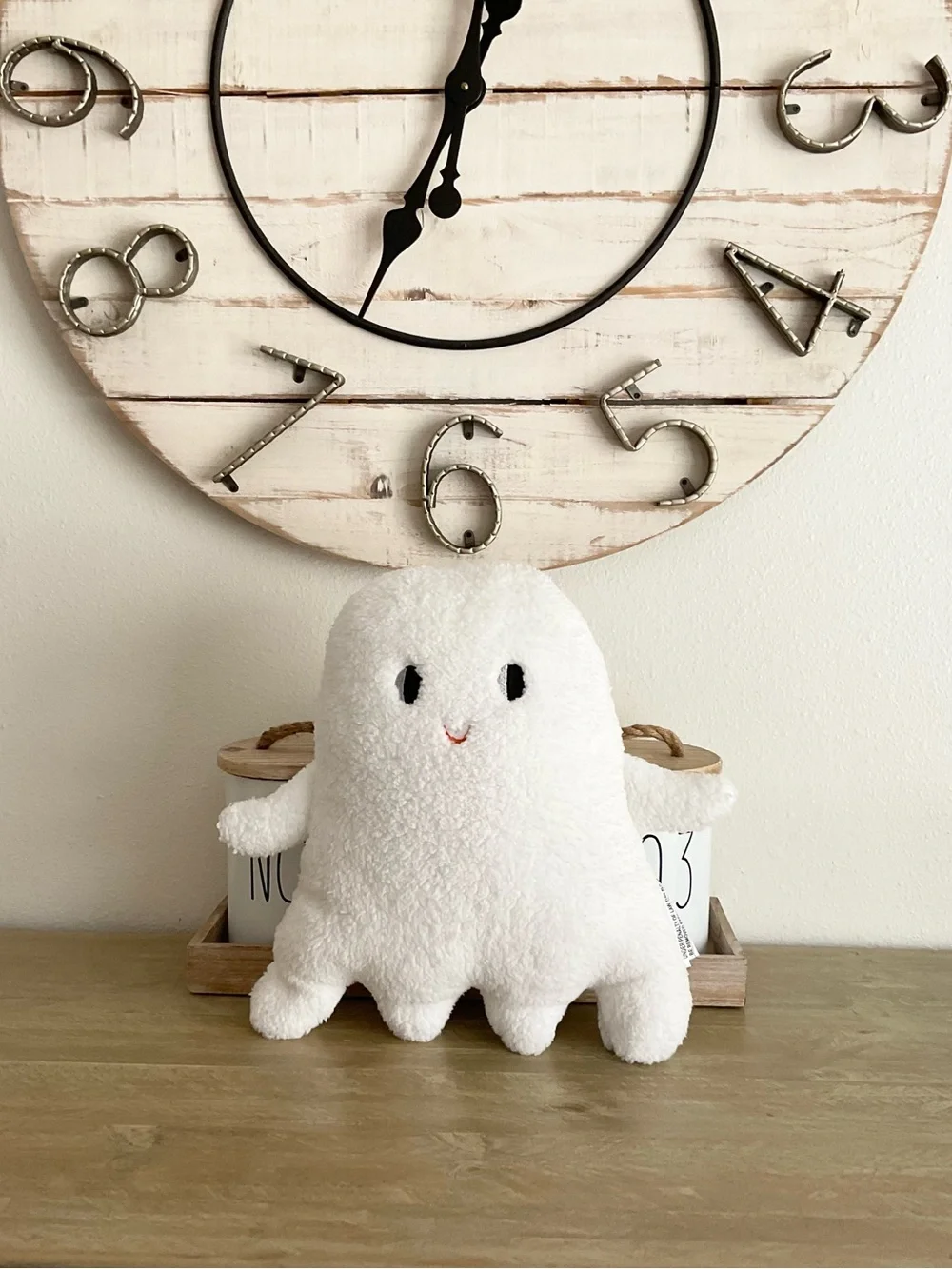 Halloween White Ghost Holiday Cozy Pillow
